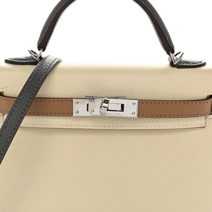 Hermes Epsom Tri-Color Mini Kelly Sellier 20 Craie Biscuit Gris Meyer 7 of 12