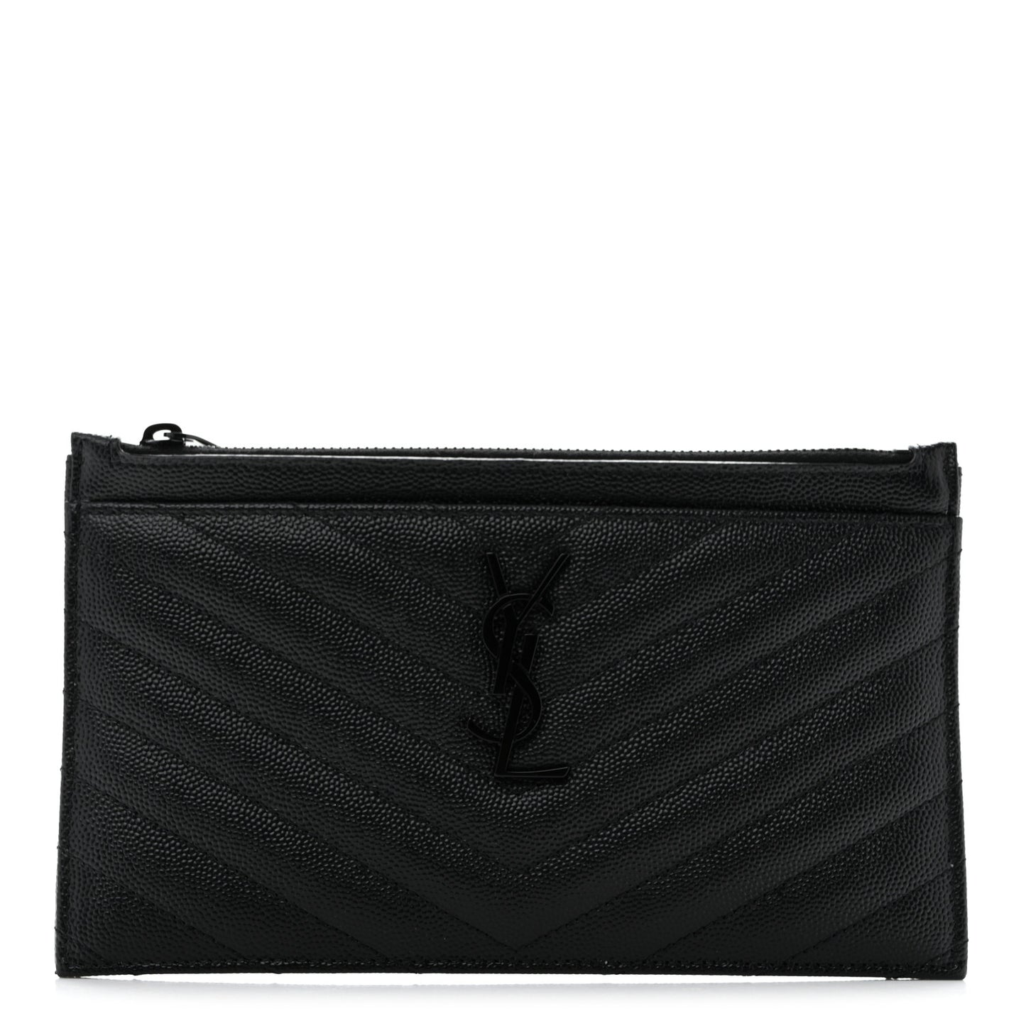 Grain De Poudre Chevron Monogram Monochrome Bill Pouch Black