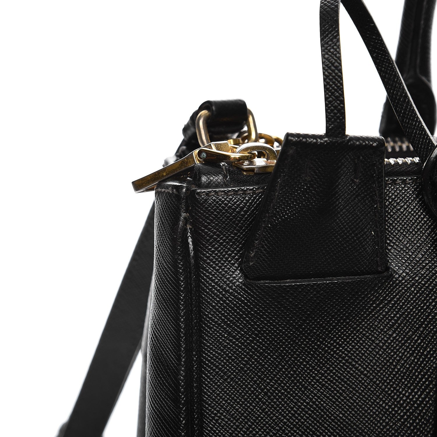 Prada Saffiano Small Galleria Double Zip Tote Black 9 of 15
