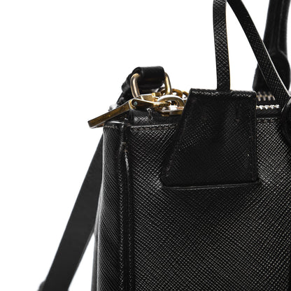 Prada Saffiano Small Galleria Double Zip Tote Black 9 of 15