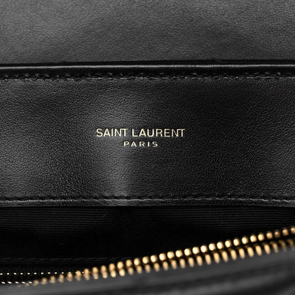 Saint Laurent Calfskin Y Quilted Monogram Medium Loulou Chain Satchel Black 6 of 12