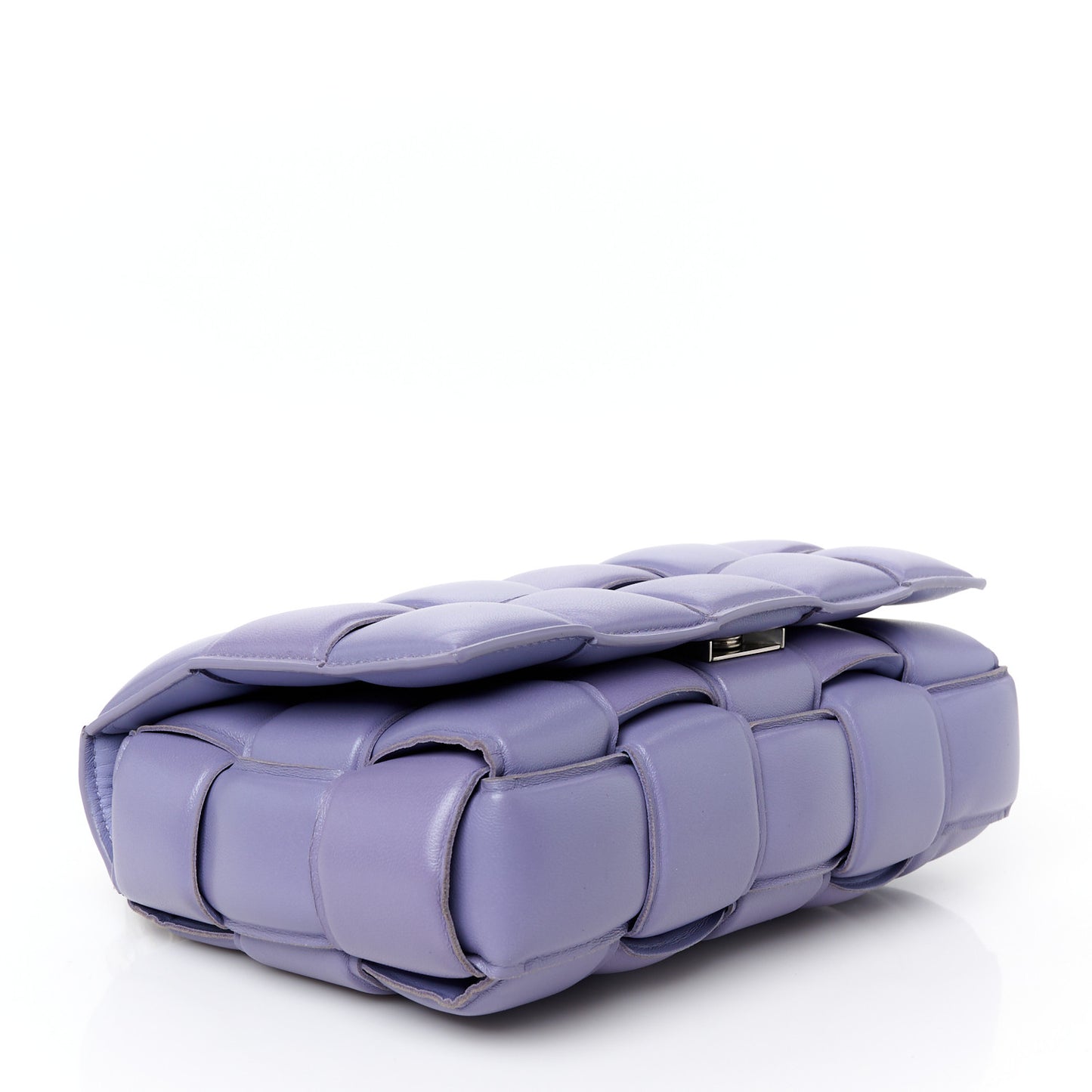 Lambskin Maxi Intreccio Padded Chain Cassette Crossbody Bag Lavender