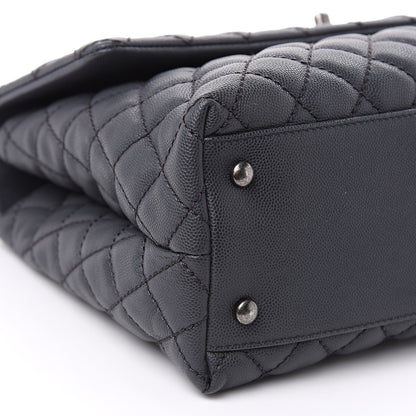 Chanel Caviar Lizard Quilted Medium Coco Handle Flap Grey 8 of 11