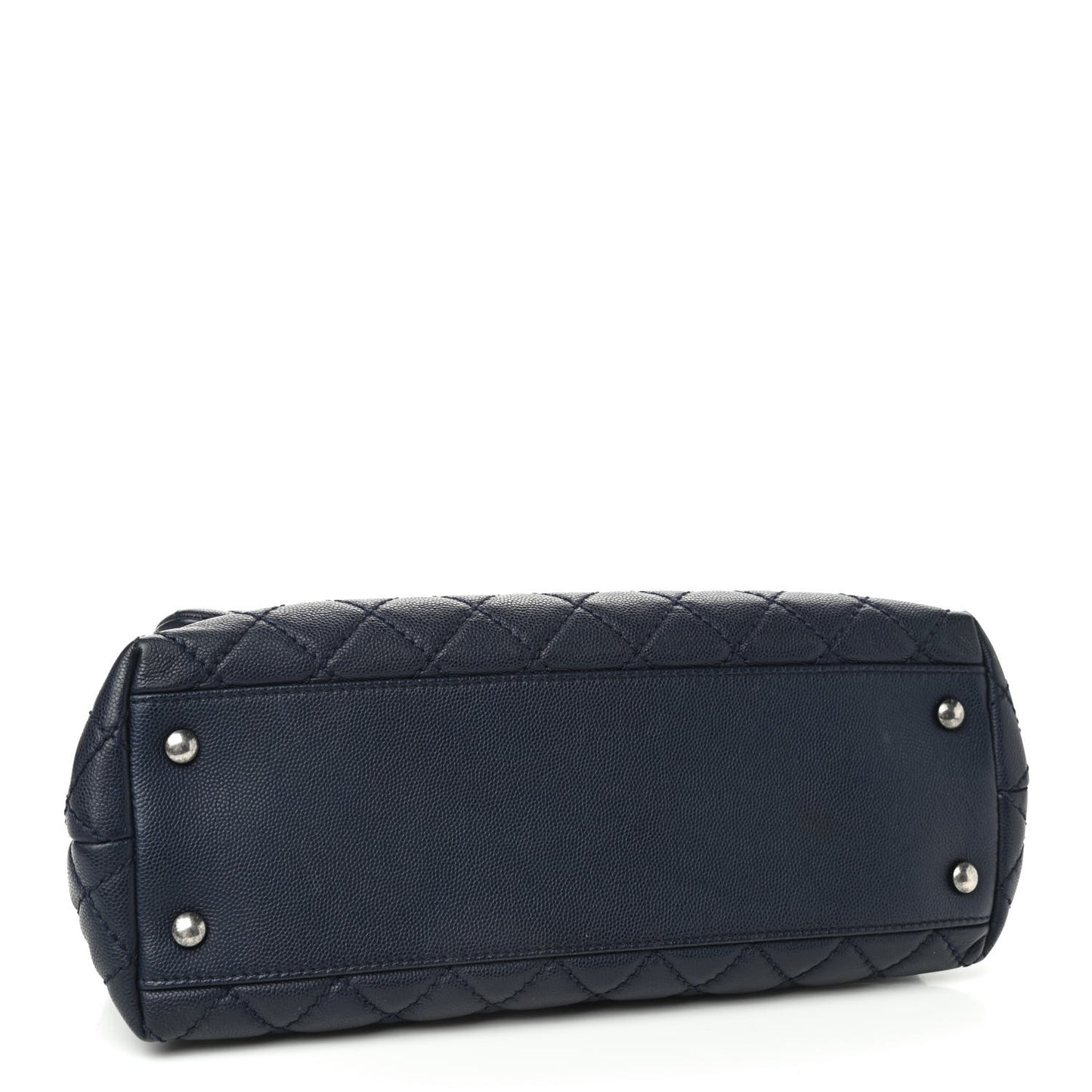 Caviar Quilted Small Coco Handle Flap Navy