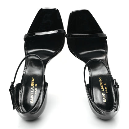 Saint Laurent Patent Calfskin Opyum 110 Sandals 41 Black 2 of 10