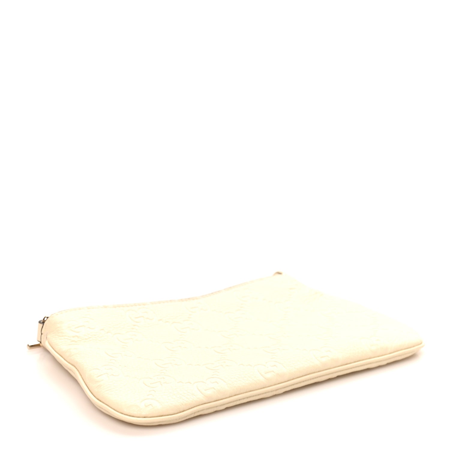 Gucci GG Grainy Calfskin Emblem Super Mini Shoulder Bag Ivory 4 of 11