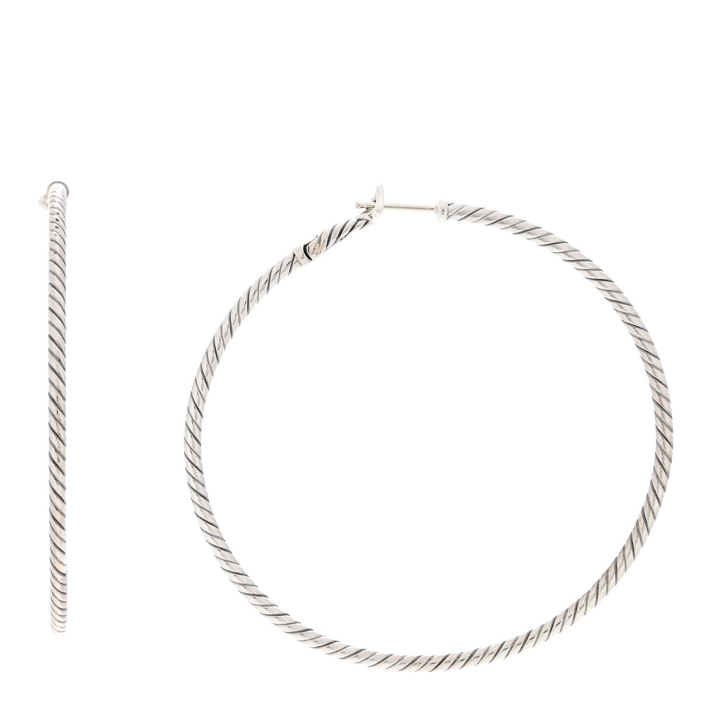 Sterling Silver Extra Large Cable Classics Hoop Earrings