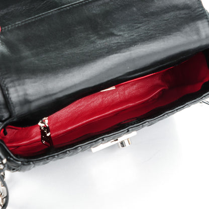Prada Nappa Gaufre Sound Chain Flap Shoulder Bag Black 5 of 9