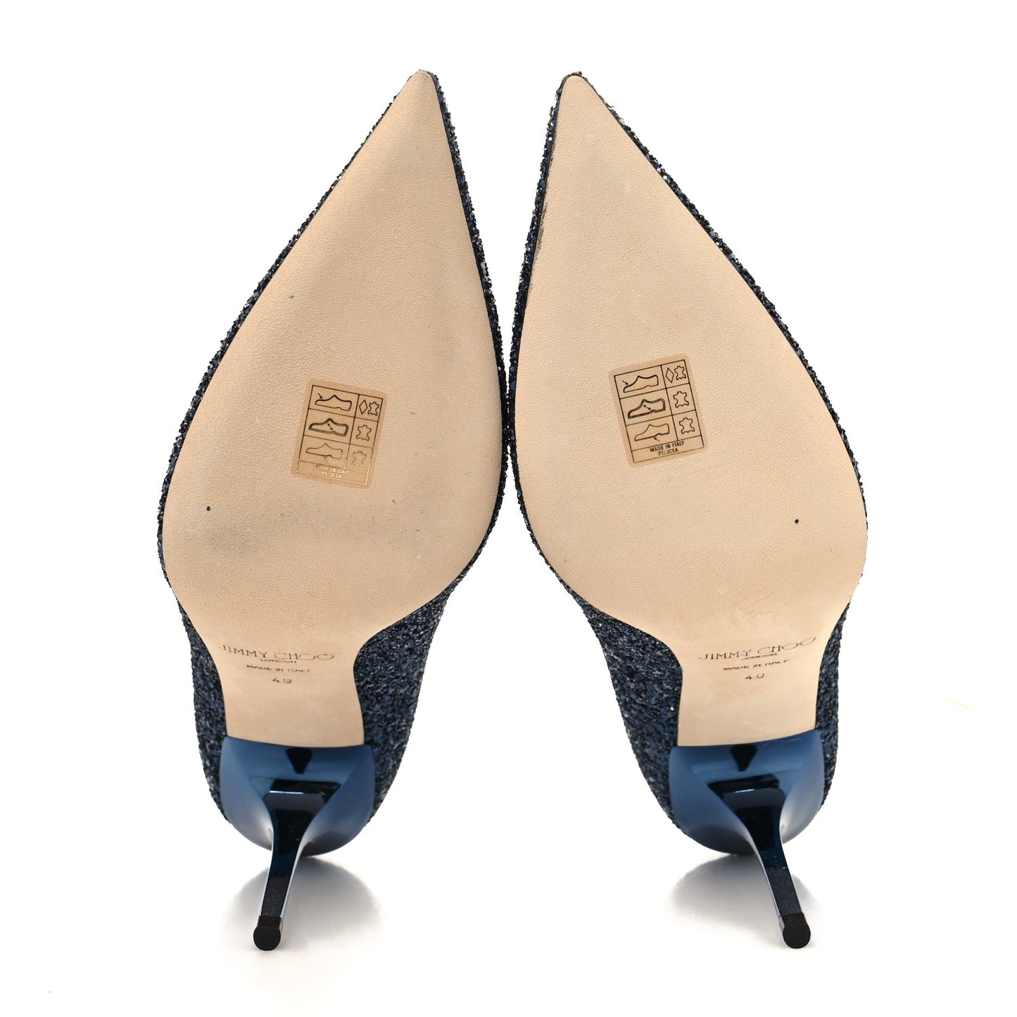 Coarse Glitter Fabric Agnes 85 Pumps 40 Navy