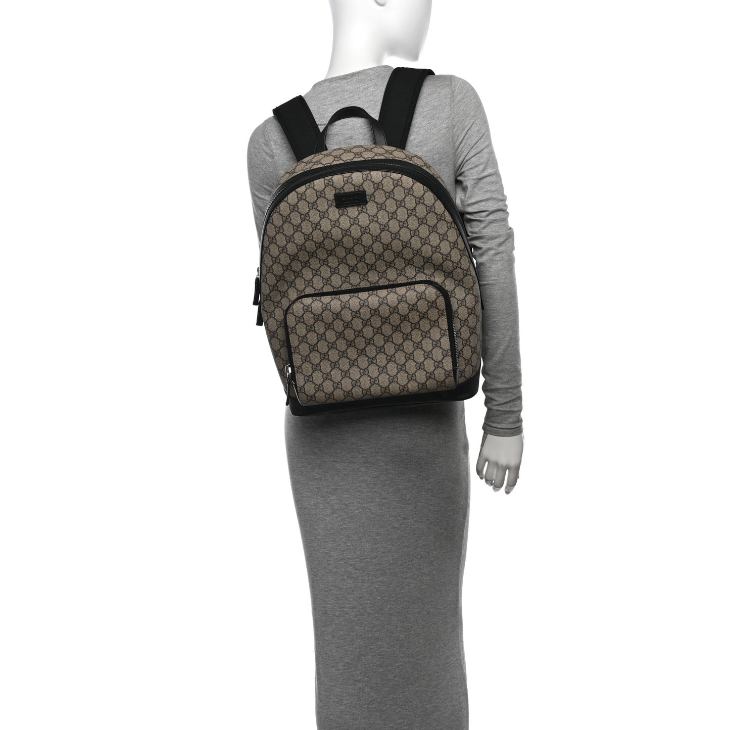 GG Supreme Monogram Medium Backpack Black
