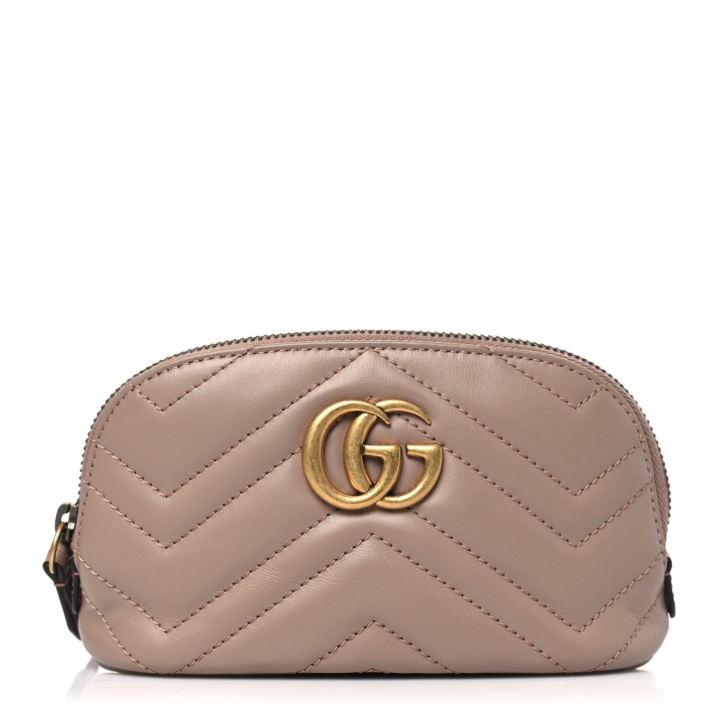 Calfskin Matelasse GG Marmont Pouch Cosmetic Case Porcelain Rose