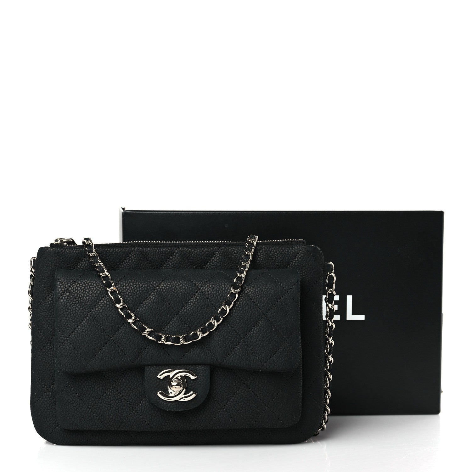 Chanel Iridescent Caviar Quilted Daily Zip Crossbody Bag Black 7 of 7