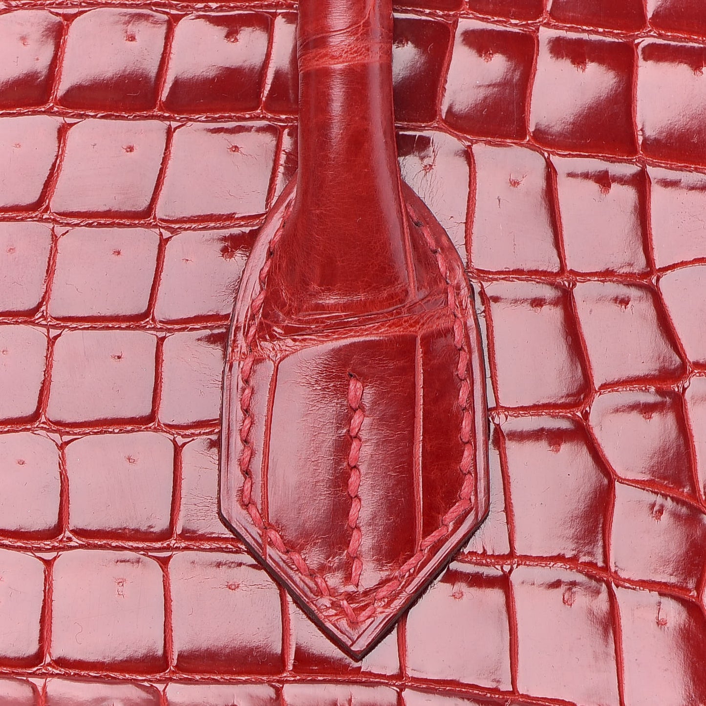 Shiny Porosus Crocodile Birkin 35 Rouge Vif