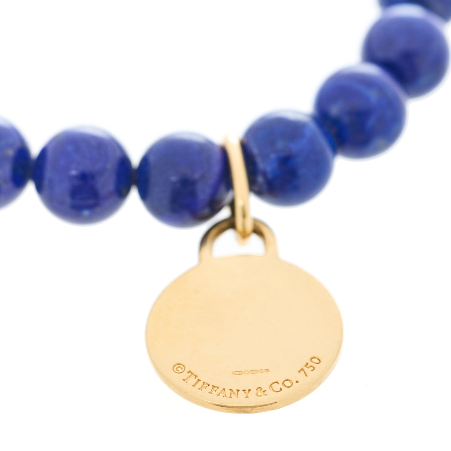 18K Yellow Gold Lapis Lazuli Return to Tiffany Bead Bracelet