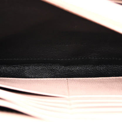 Saint Laurent Grain De Poudre Matelasse Chevron Monogram Chain Wallet Pale Pink 6 of 12