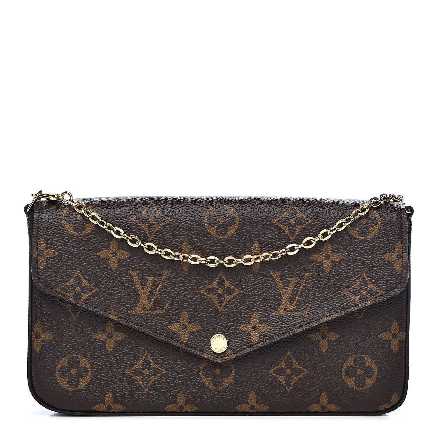 Monogram Pochette Felicie Chain Wallet Fuchsia
