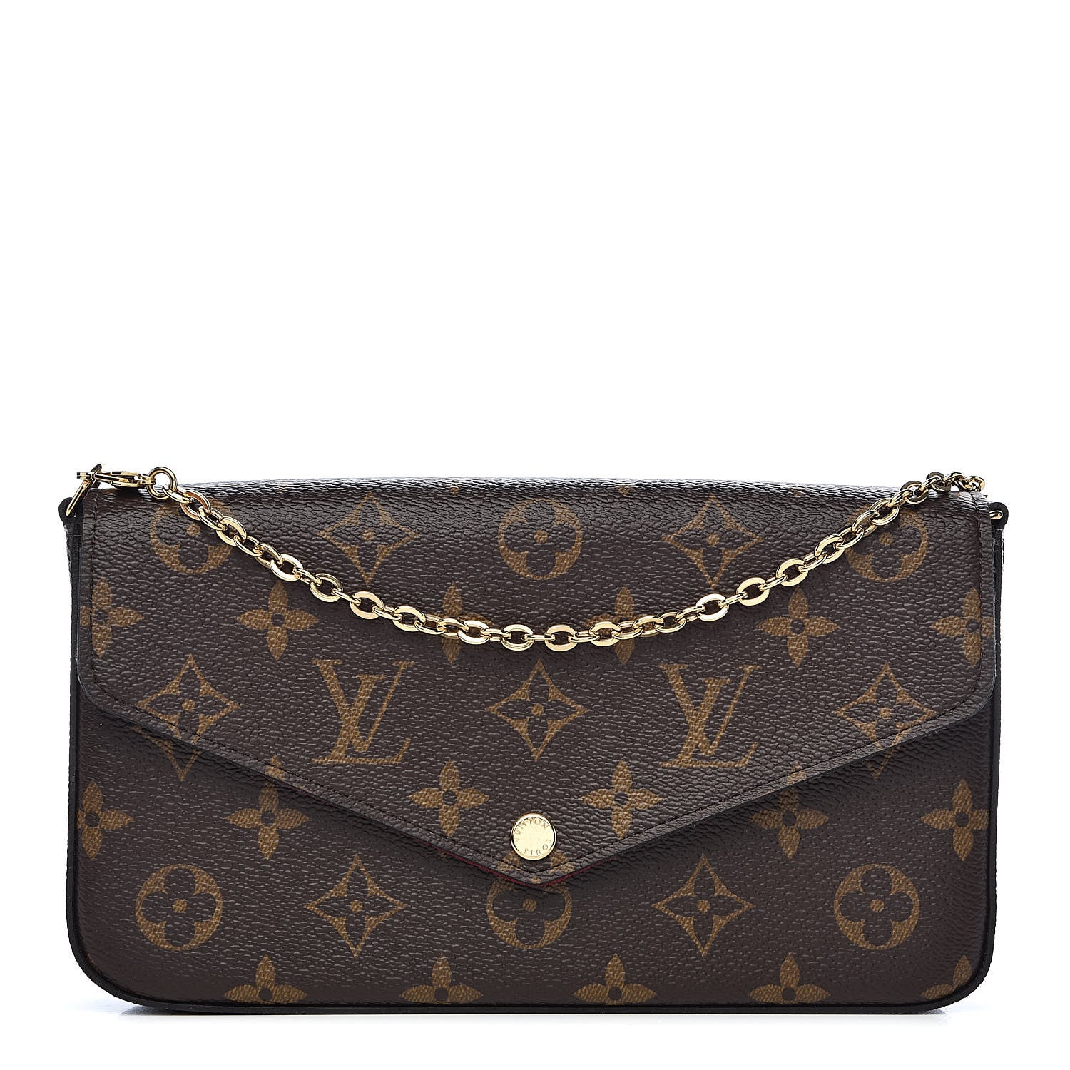 Louis Vuitton Monogram Pochette Felicie Chain Wallet Fuchsia 1 of 13