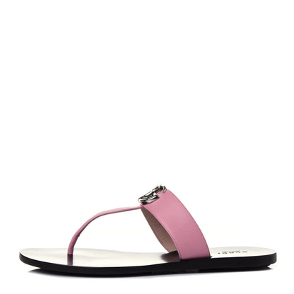 Gucci Calfskin GG Marmont Thong Sandals 38.5 Wild Rose 1 of 11