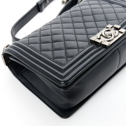 Chanel Lambskin Quilted Medium Boy Flap Black 9 of 10