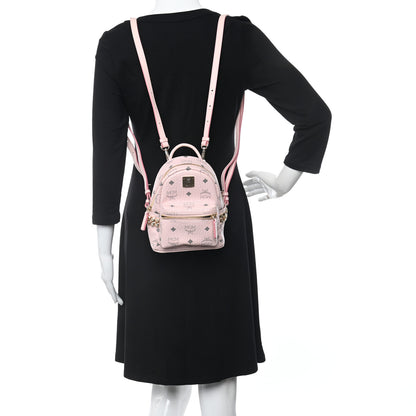 MCM Visetos Side Stud X-Mini Stark Bebe Boo Backpack Soft Pink 2 of 11
