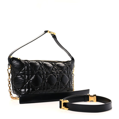 Christian Dior Calfskin Macrocannage Medium Diortravel Nomad Pouch Black 3 of 7