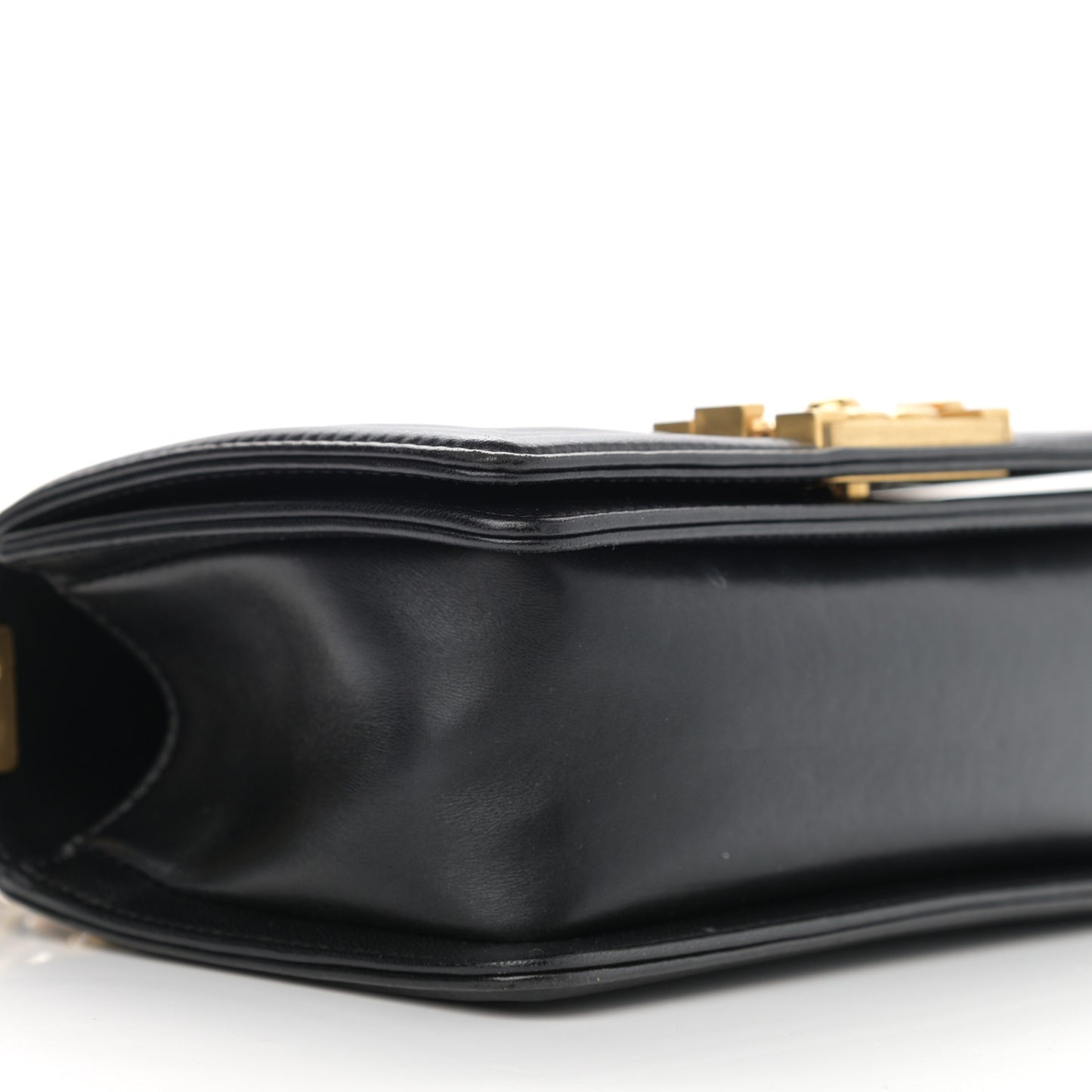 Lambskin Quilted Small Boy Flap Black