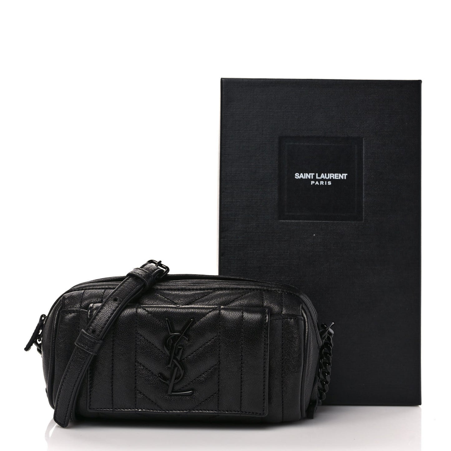 Lambskin Matelasse Monogram East West Rider Bag Black