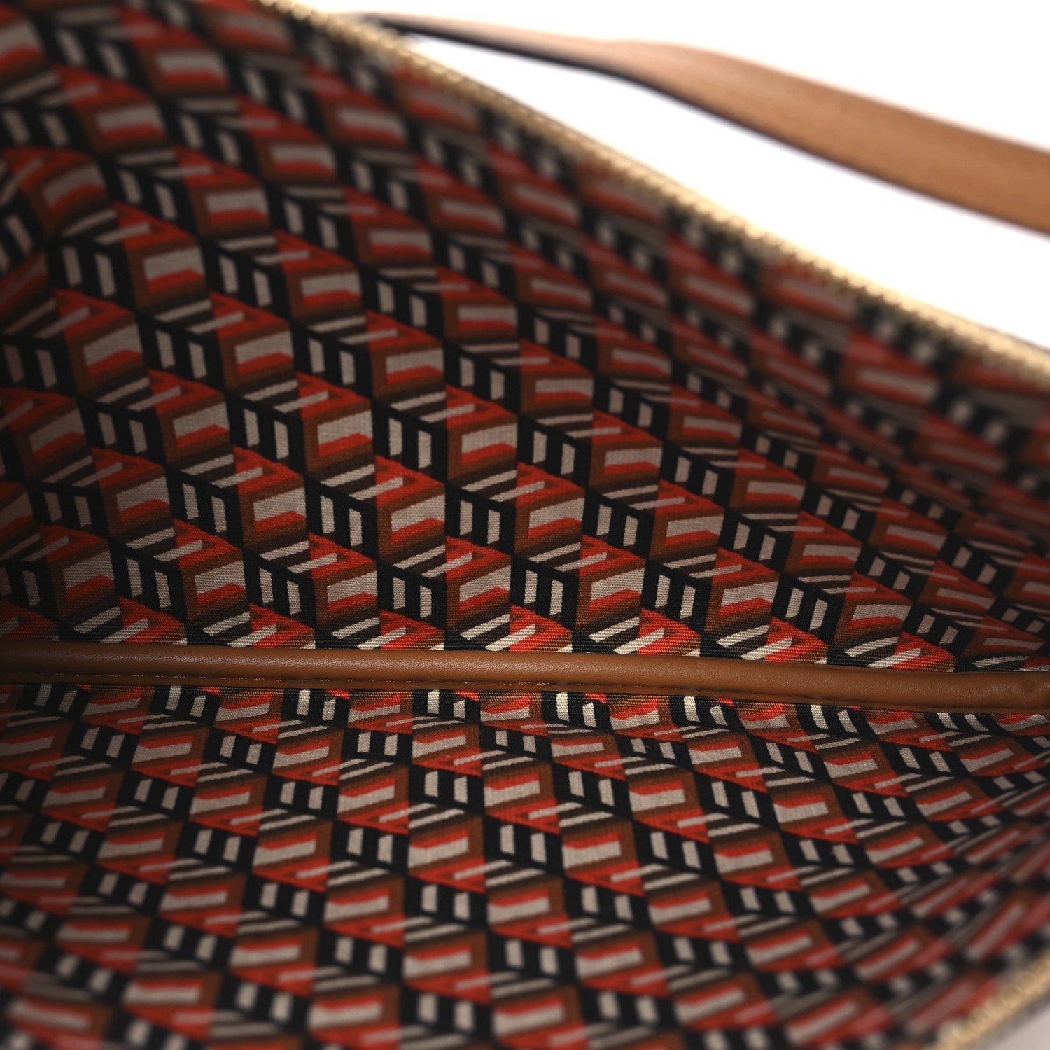 MCM Visetos Liz Shopper Tote Pouch Cognac 5 of 9