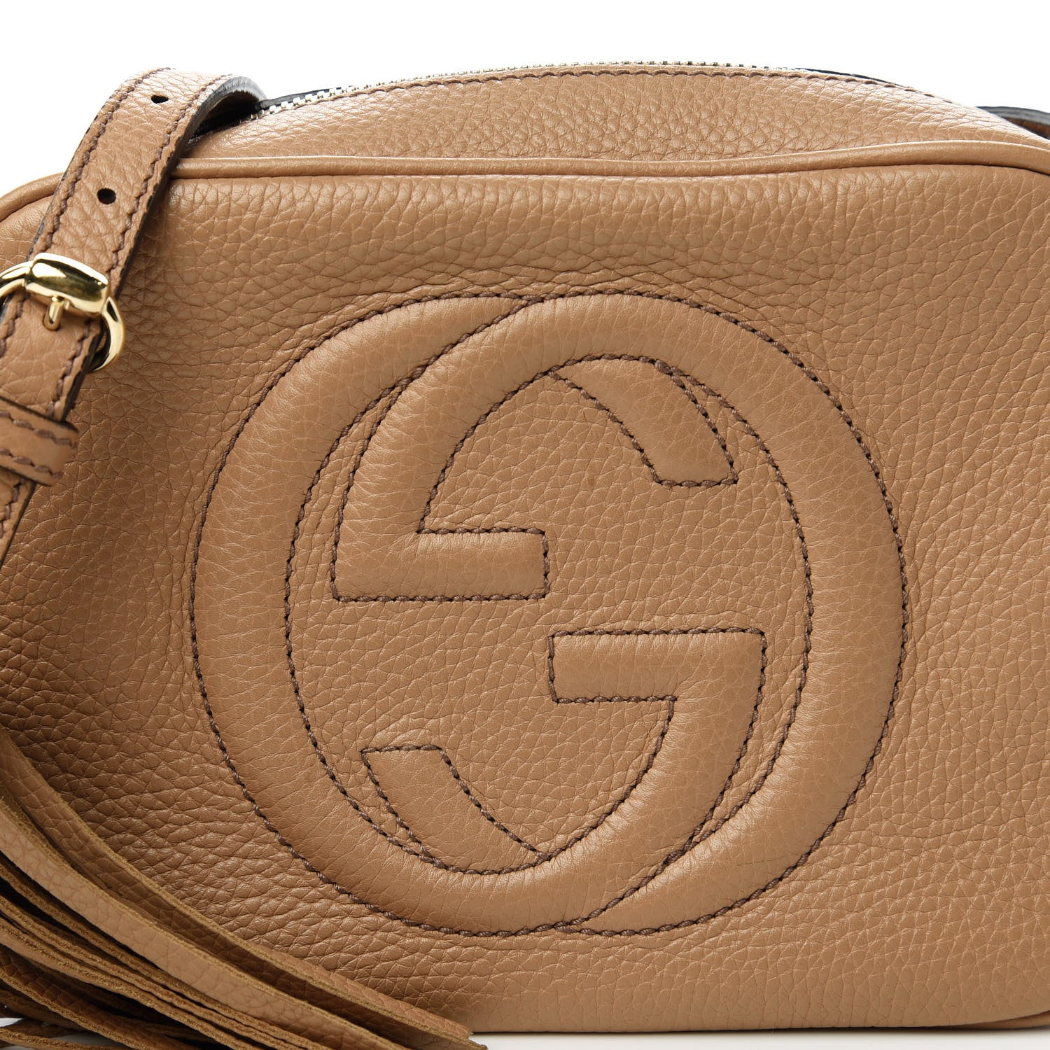 Gucci Pebbled Calfskin Small Soho Disco Bag Camelia 11 of 12