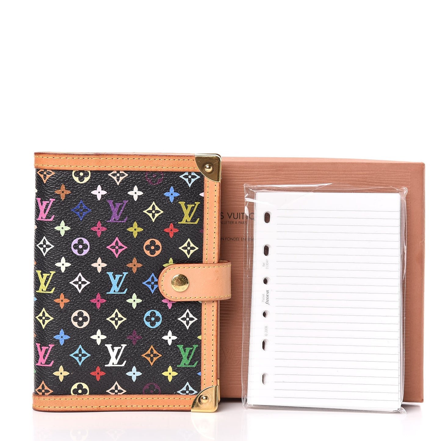 Monogram Multicolor Small Ring Agenda Cover Black
