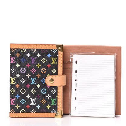 Louis Vuitton Monogram Multicolor Small Ring Agenda Cover Black 9 of 9