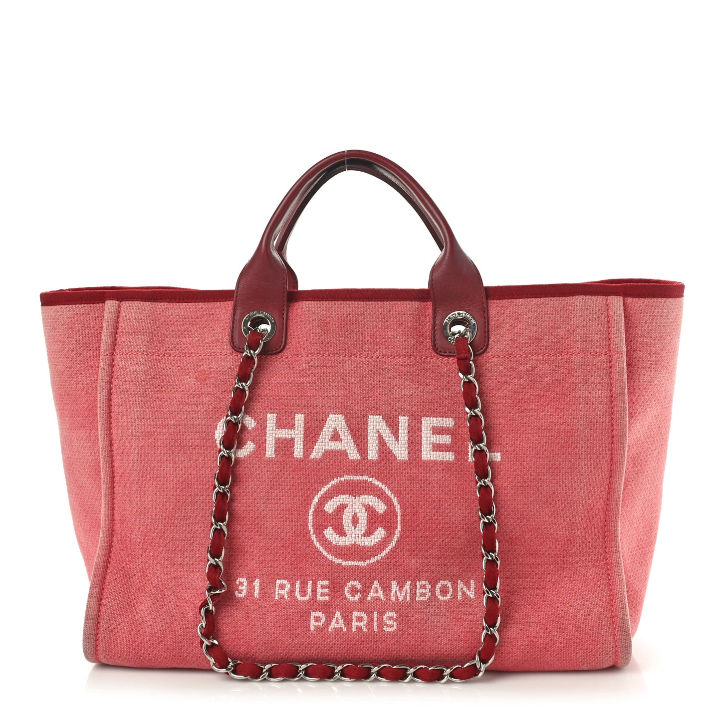 Canvas Large Deauville Tote Red