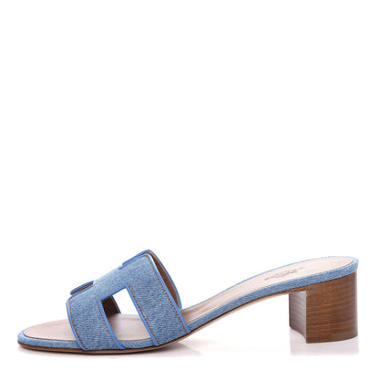 Hermes Denim Oasis Sandals 37 Bleu Clair 1 of 11