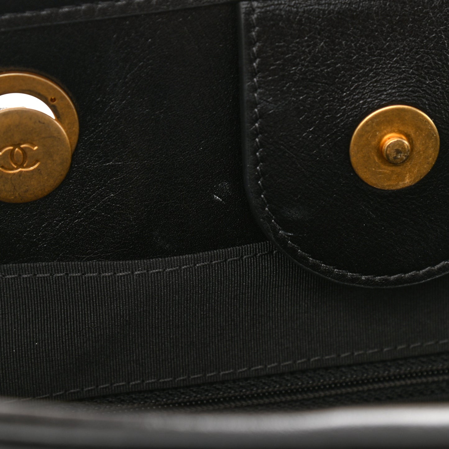 Aged Calfskin Small Charms Deauville Tote Black