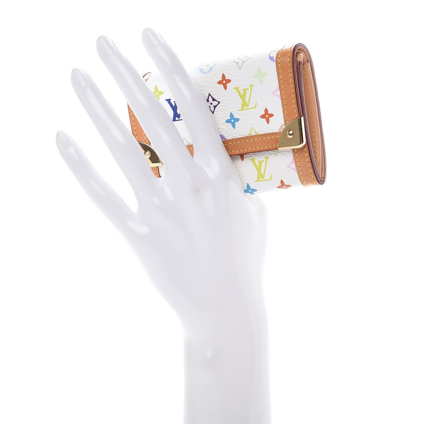 Monogram Multicolor Porte-Monnaie Plat Coin Purse White