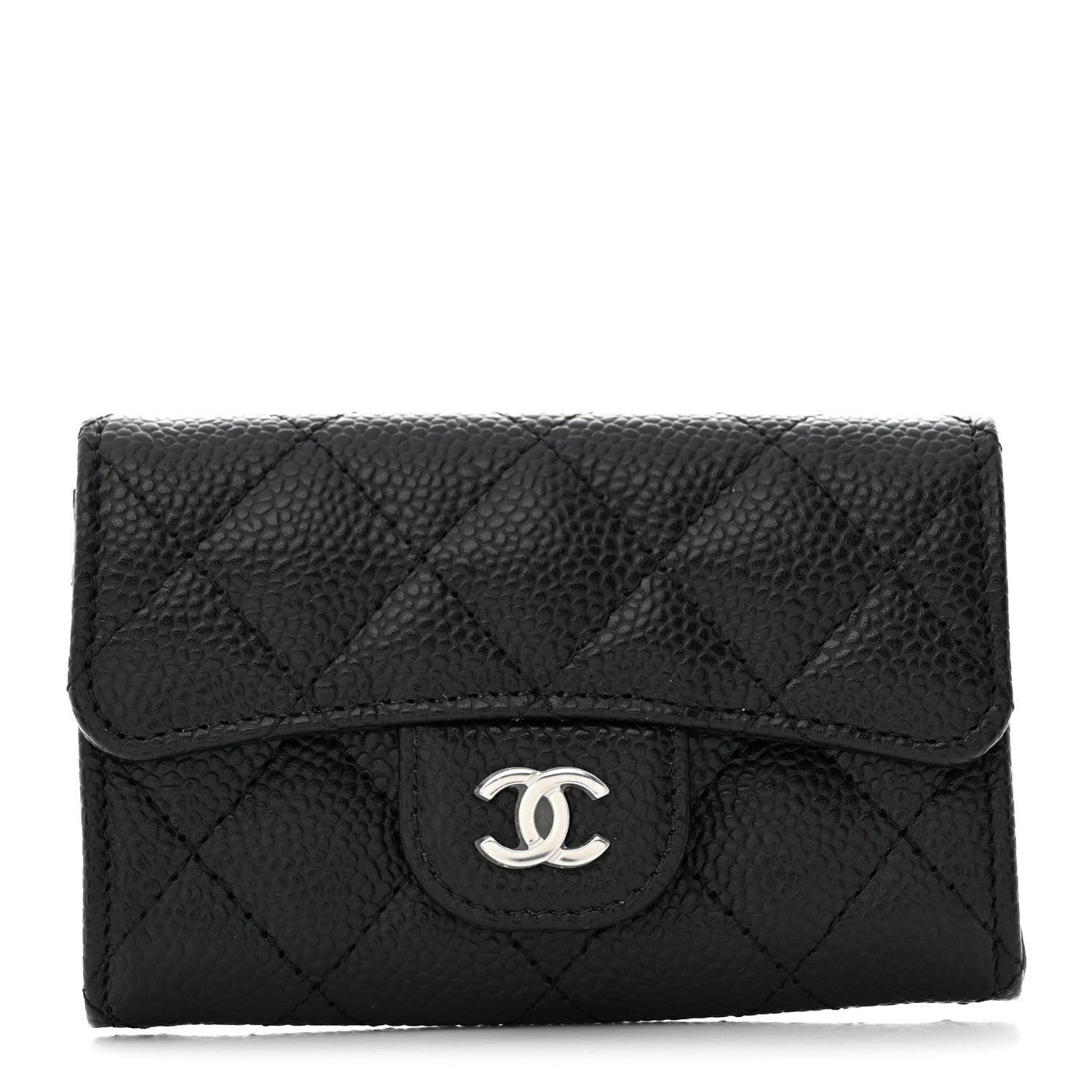 Chanel Caviar Quilted Flap Card Holder Wallet Black 1 of 9