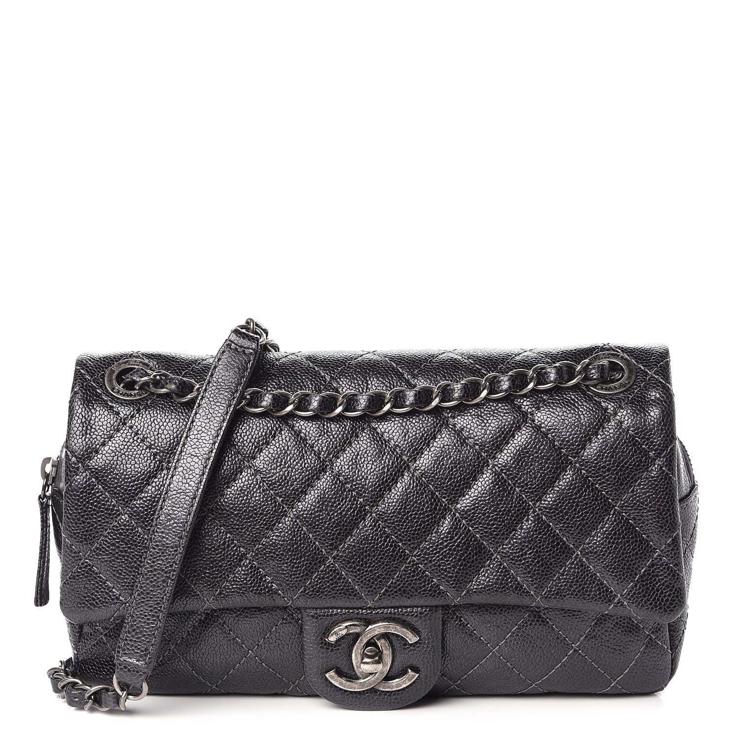 Chanel Iridescent Caviar Quilted Large Chic Flap Purple 1 of 7