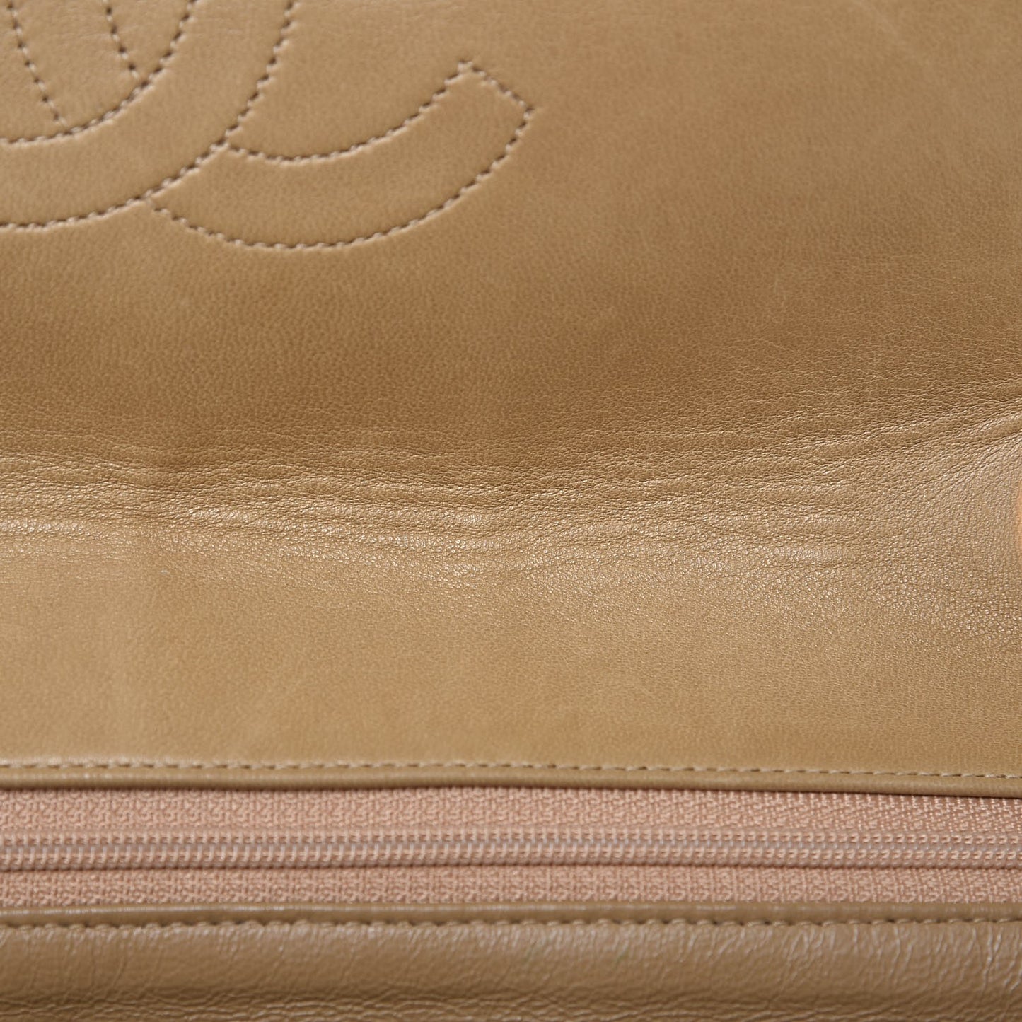 Lambskin Quilted Jumbo Single Flap Dark Beige