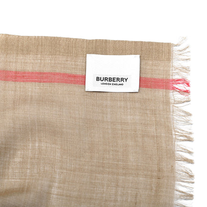 Burberry Wool Silk Gauze Giant Check Lightweight Scarf Archive Beige 4 of 4