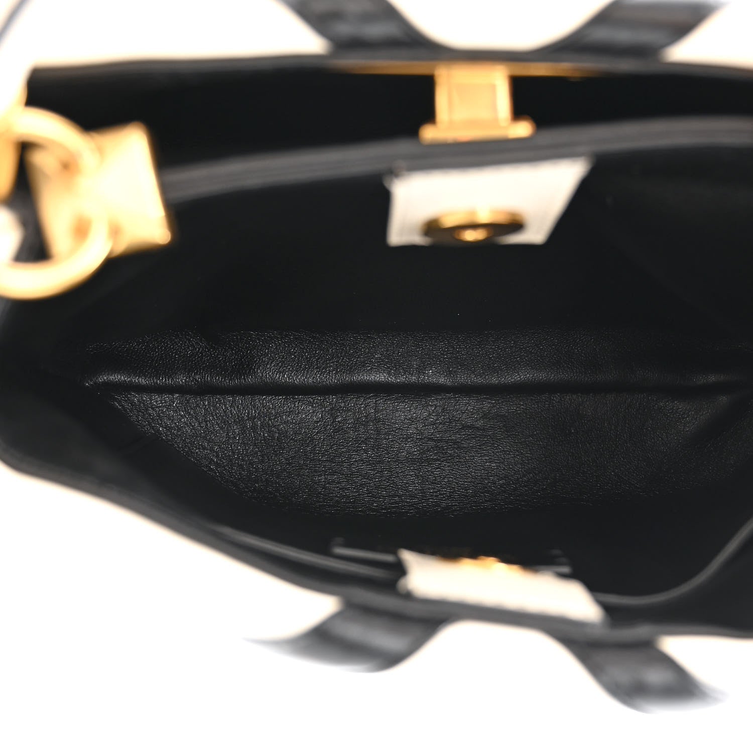 Valentino Garavani Nappa Small Roman Stud The Handle Bag Ivory Black 5 of 10
