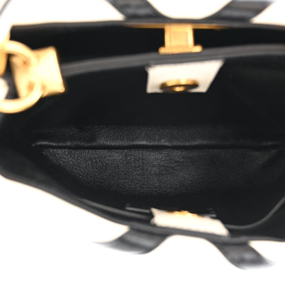 Valentino Garavani Nappa Small Roman Stud The Handle Bag Ivory Black 5 of 10
