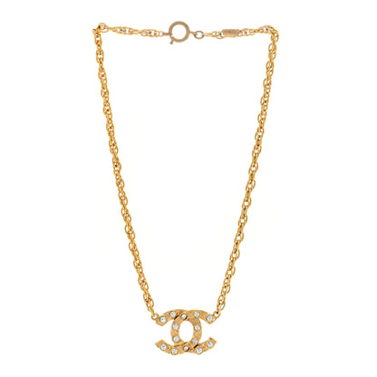 Chanel Crystal CC Chain Necklace Gold 3 of 4