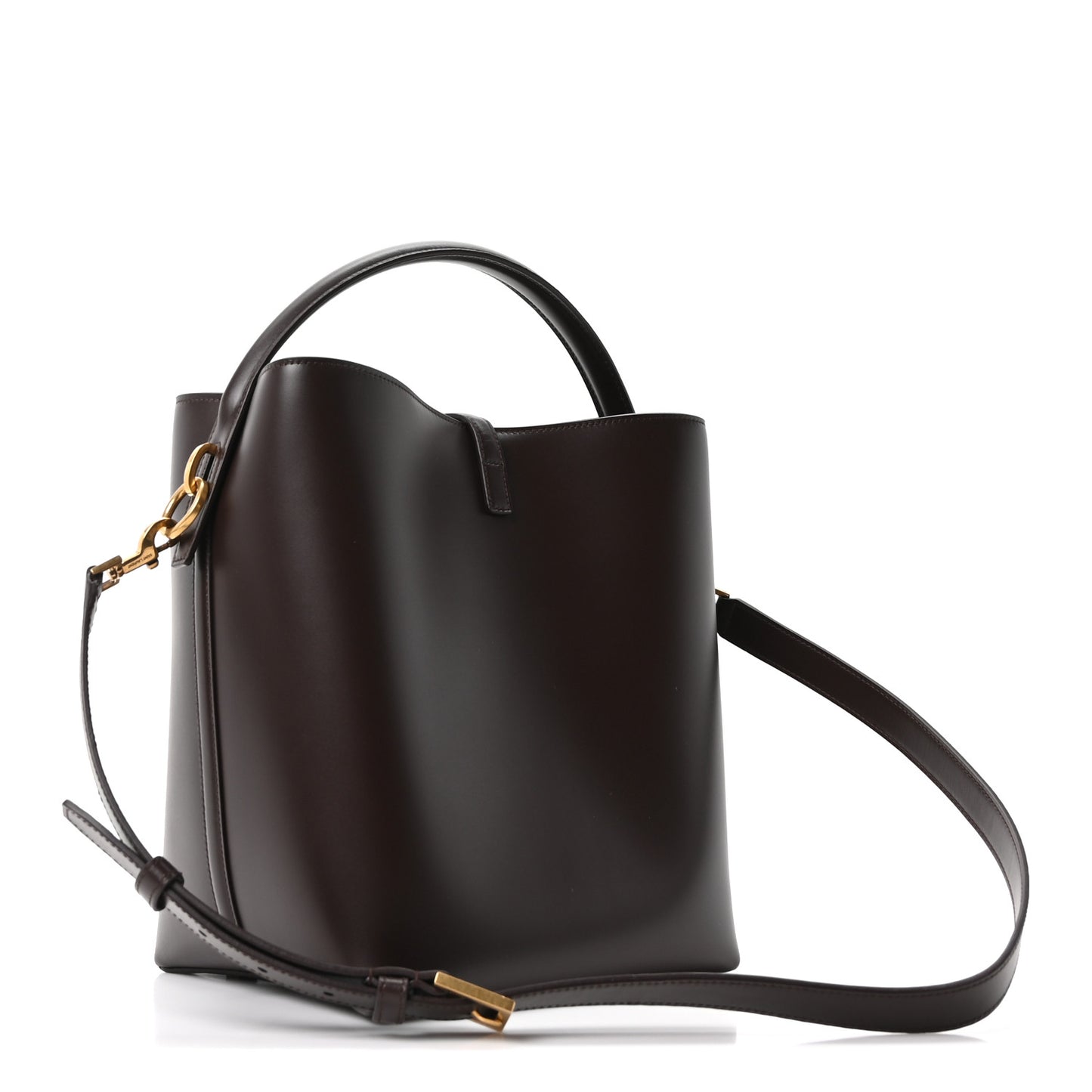 Shiny Calfskin Le 37 Bucket Bag Arabica