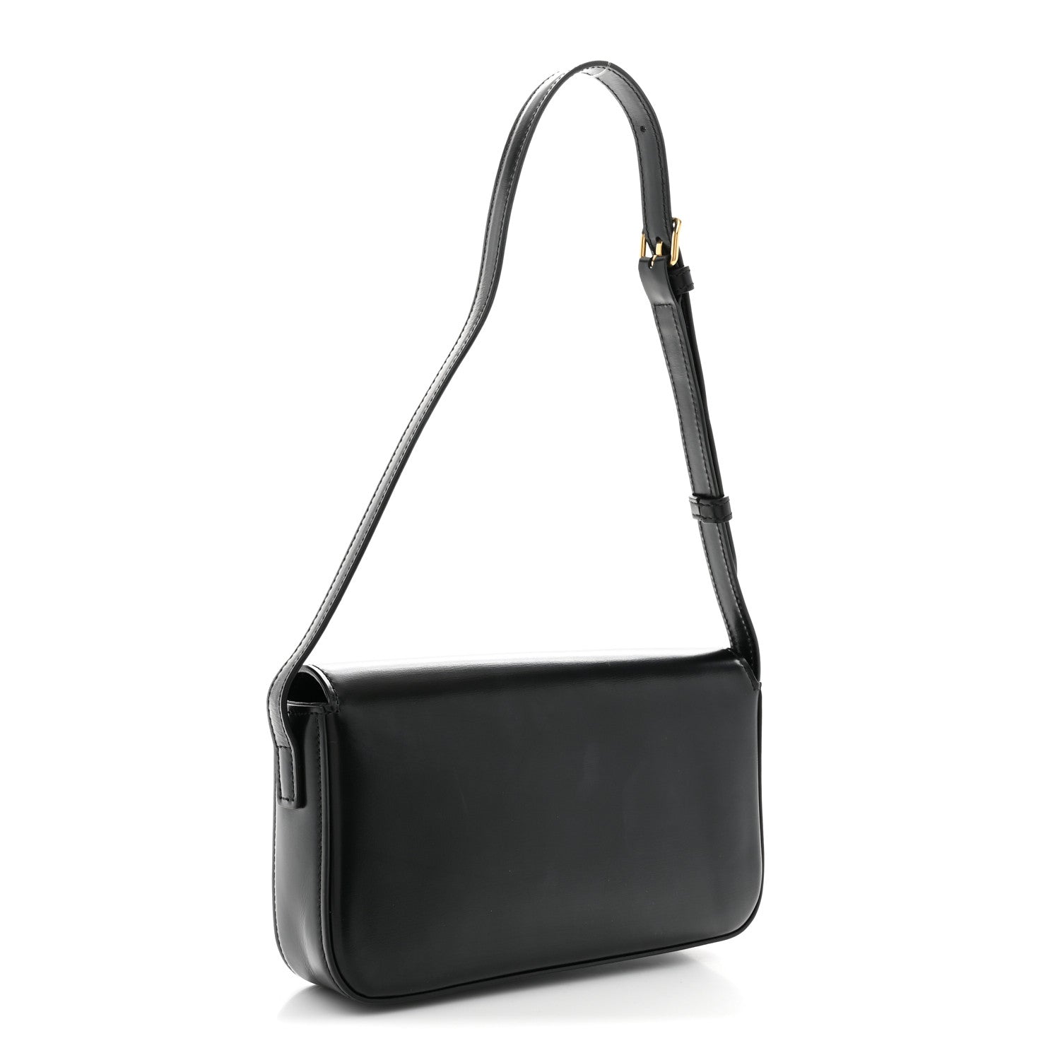 Celine Shiny Calfskin Triomphe Shoulder Bag Black 3 of 10