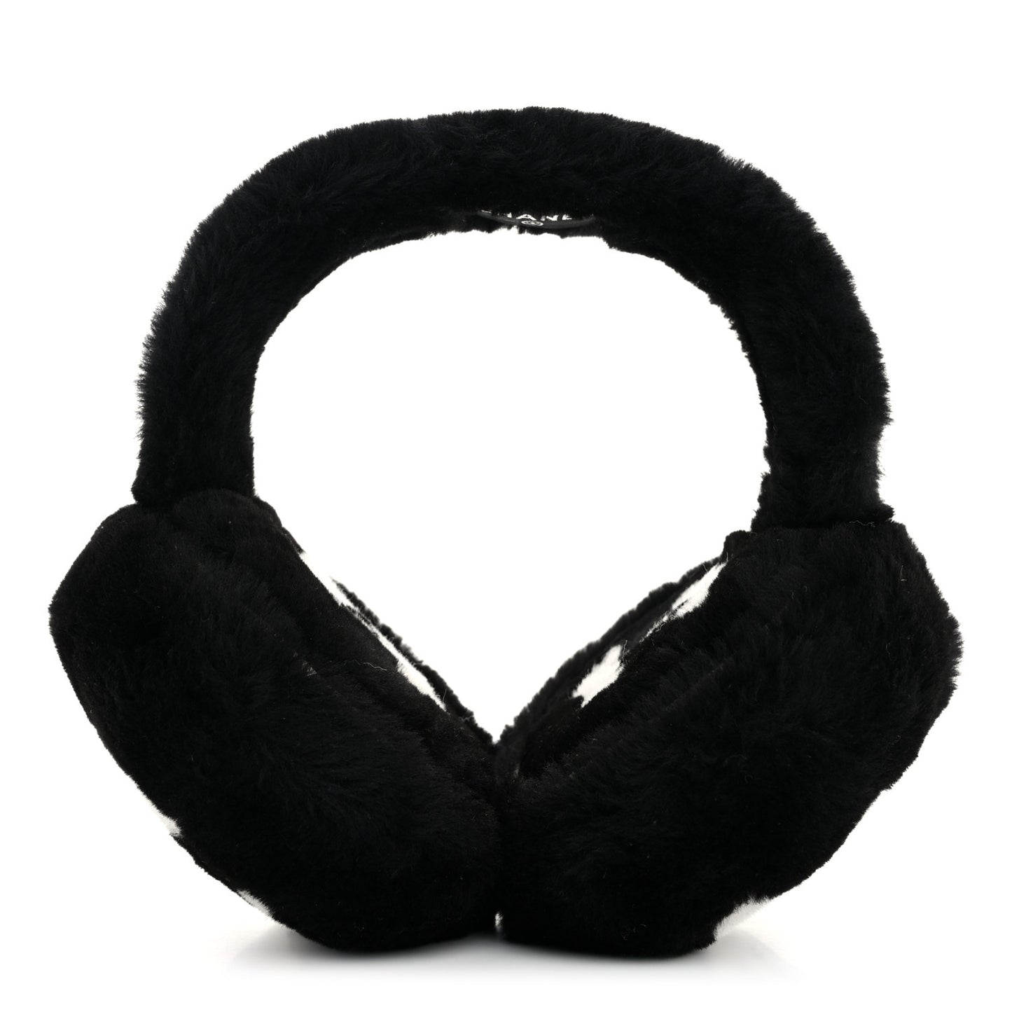 Shearling CC Ear Muffs Black White