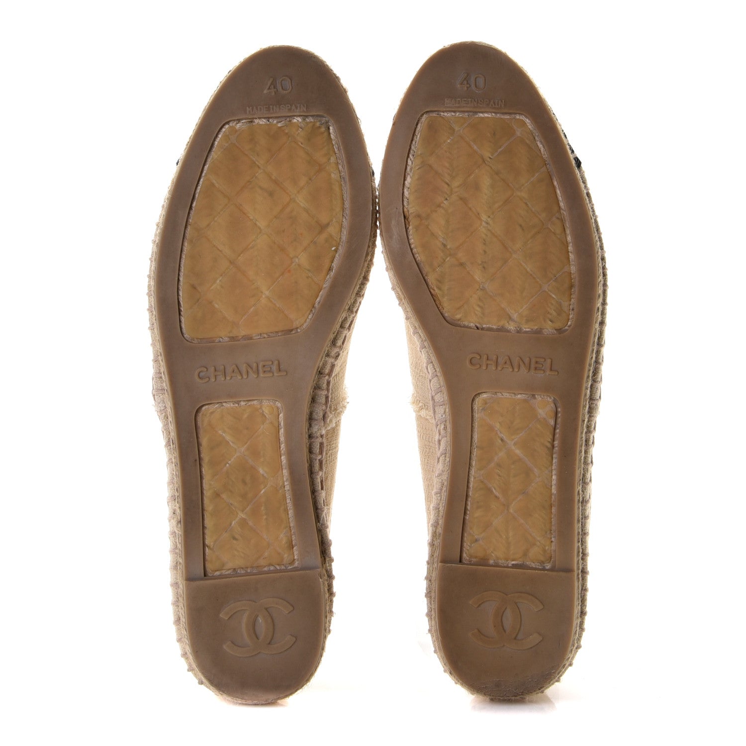 Chanel Canvas CC Espadrilles 40 Ecru Black 7 of 11