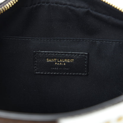 Saint Laurent Pony Hair Calfskin Studded Monogram Lou Camera Bag Dusty White Brown 6 of 11