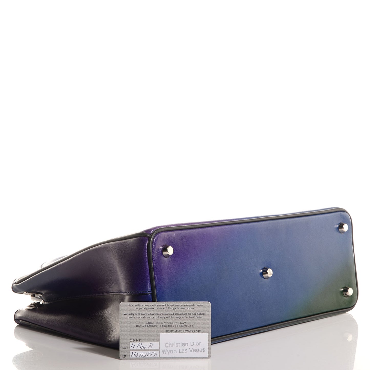 Box Calfskin Gradient Medium Diorissimo Blue Violet