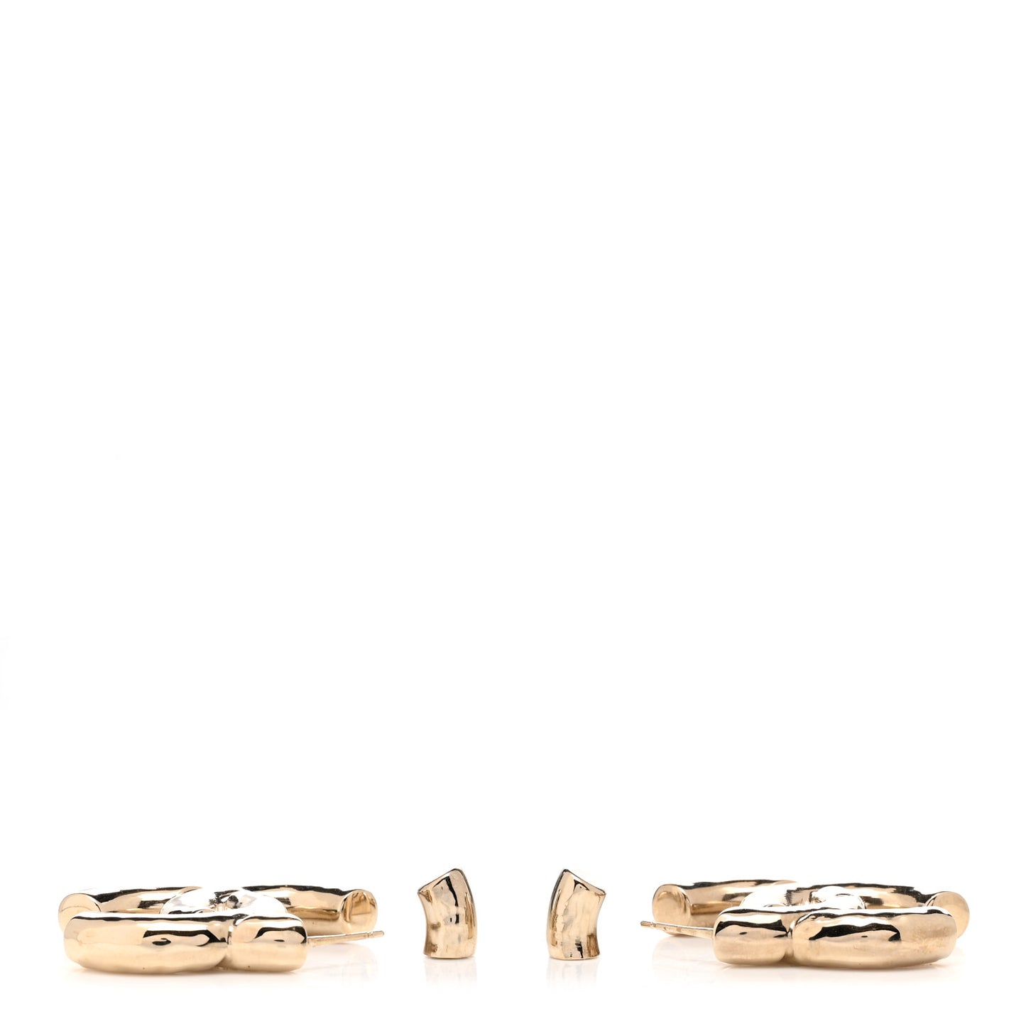 Metal Large CC Earrings Light Gold