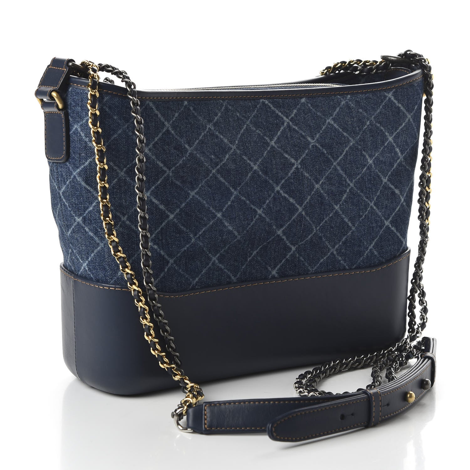 Chanel Denim Calfskin Medium Gabrielle Hobo Blue 3 of 11